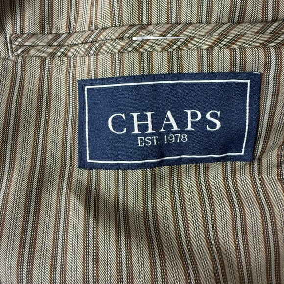 Chaps Blazer Jacket Corduroy Black with Brown Elbow Patches Sz 44L - Picture 2 of 11